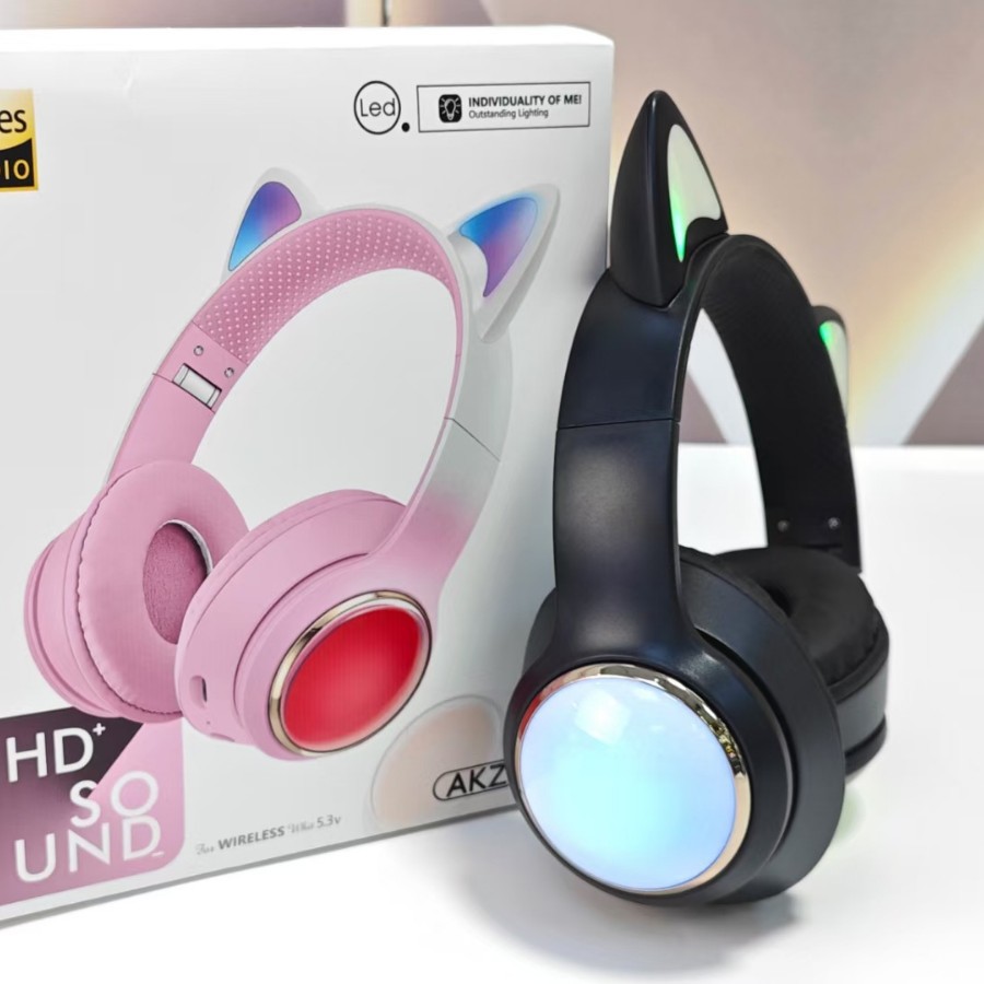 Transfronterizo nuevo creativo cápsula de gato auriculares inalámbricos luminosos de color gradiente auriculares para niños auriculares estudiantes image 5