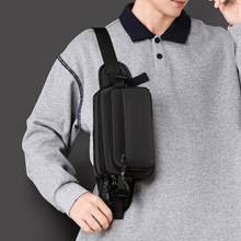 跨境新款商务胸包男休闲百搭斜挎包简约时尚潮流手提商务单肩包