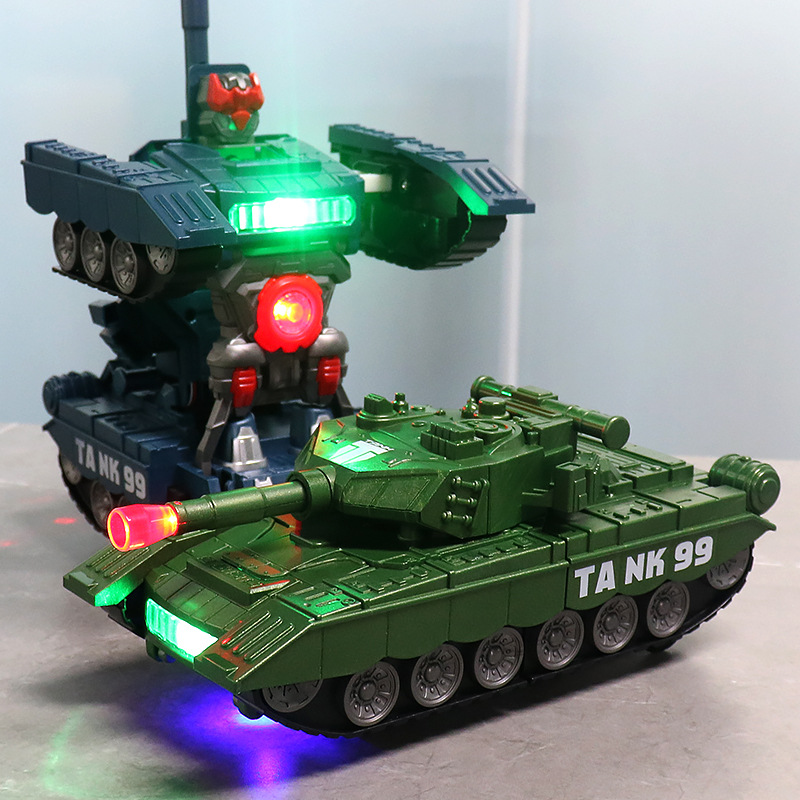 Tanque de pulverización universal eléctrica de vibración, automóviles de música, luces de deformación automática, automóviles de juguetes al por mayor