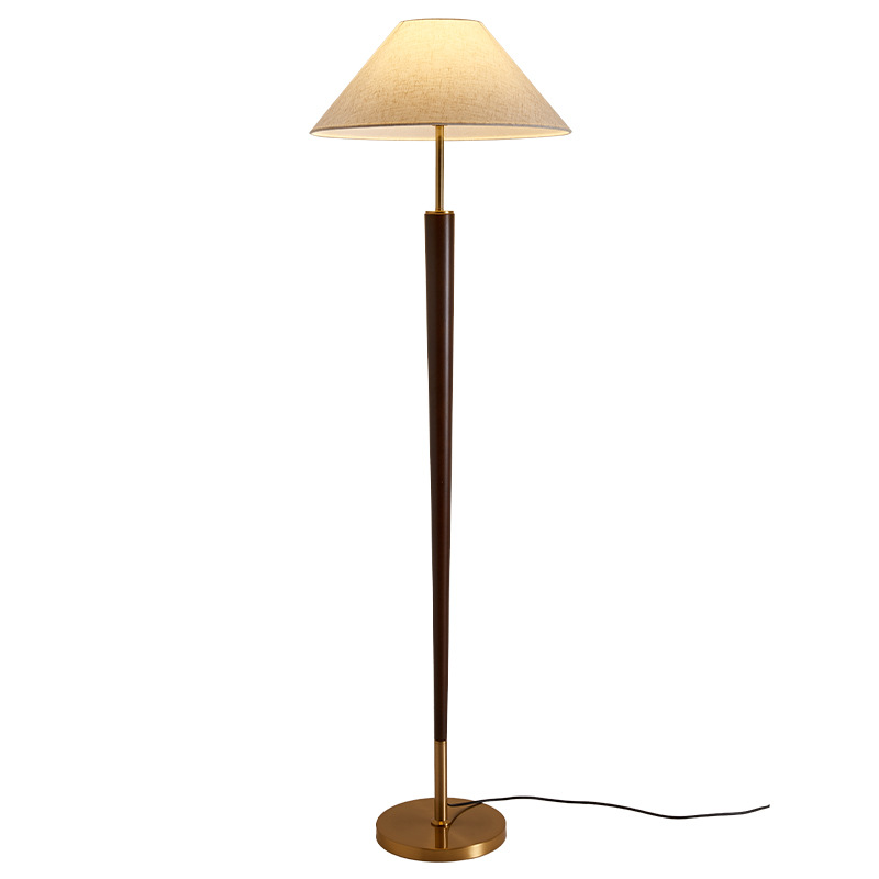 Lámpara de piso nueva estilo chino medieval silencioso viento sala de estar dormitorio sensación de alto nivel de madera atmósfera retro lámpara vertical 668L