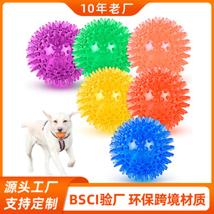 Amazon's Hot-Selling Vocal Thorn Dog Ball Bite-Resistant Pet Toy Tpr Elastic Interactive Dog Toy Ball Manufacturer