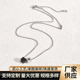创意设计骰子项链字母方块锁骨链个性百搭高级感嘻哈潮流项链