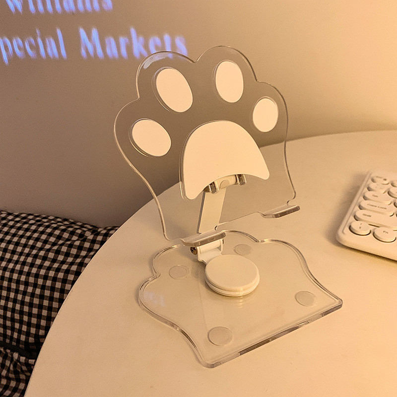 Cat Claw Acrylic 360 Degree Rotating Mobile Phone Stand Desktop Pad Stand Multifunctional Neutral Tablet Support Stand