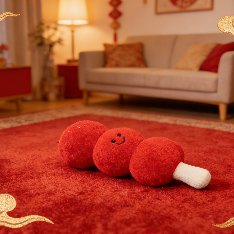 Chinese-style candied hawthorn plush pillow, home decor toy, living room sofa cushion, Children's Day gift wholesale