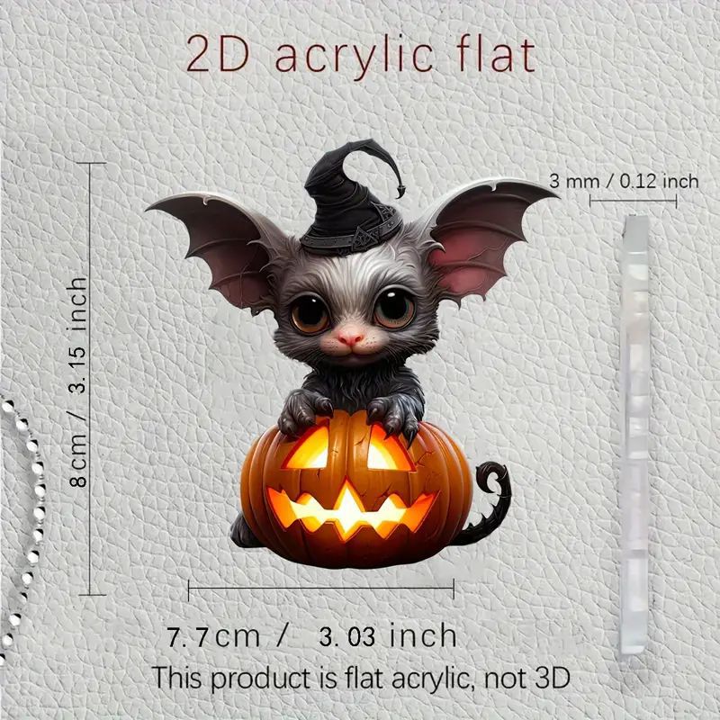 Nuevo colgante de murciélago de calabaza transfronterizo acrílico plano de automóvil colgante decoración del dormitorio del hogar image 5