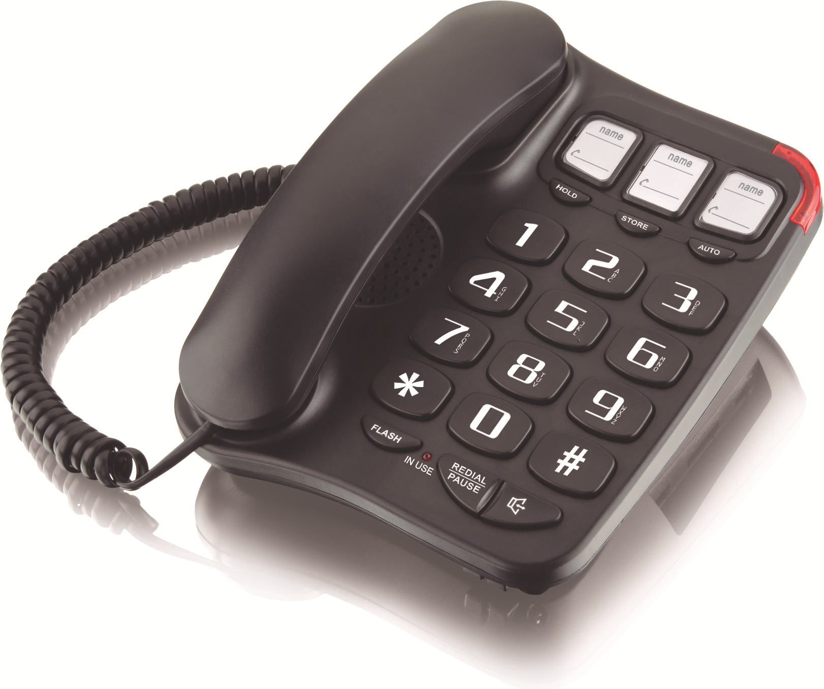 Letra grande TCF-2300 Teléfono de llave grande para ancianos teléfono fijo de oficina en casa de gran volumen sin batería
