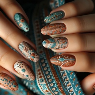 Vintage Winter Wear Armor False Nail Patch Medium Long Water Drops A Press on nails Nails Nail Art YA-46