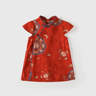 女童旗袍夏装2026新款儿童新中式复古连衣裙宝宝周岁礼服汉服裙子