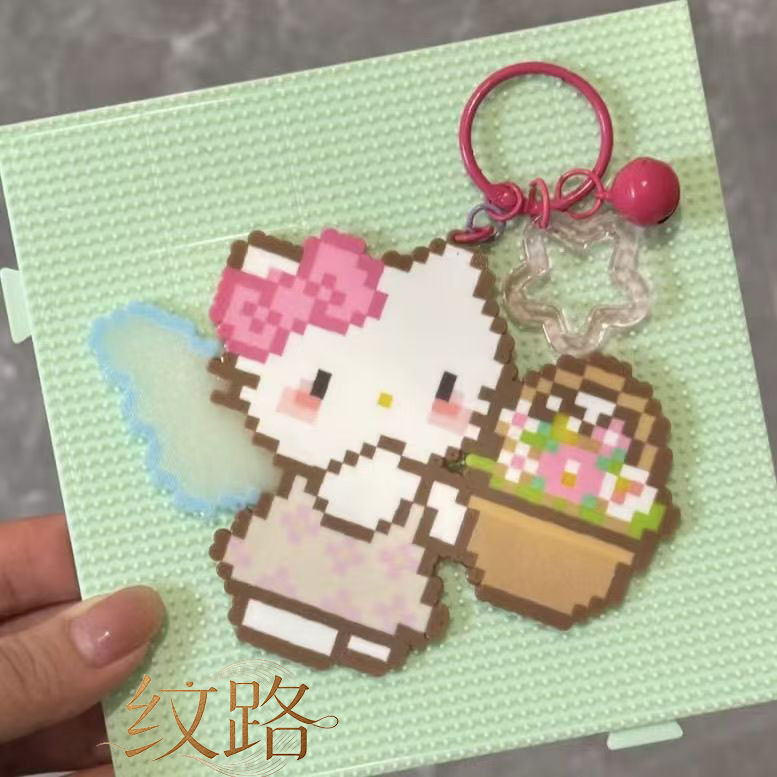 New Year Acrylic Pixel Line Cartoon Cute Dog Keychain Backpack Pendant Keychain Gift