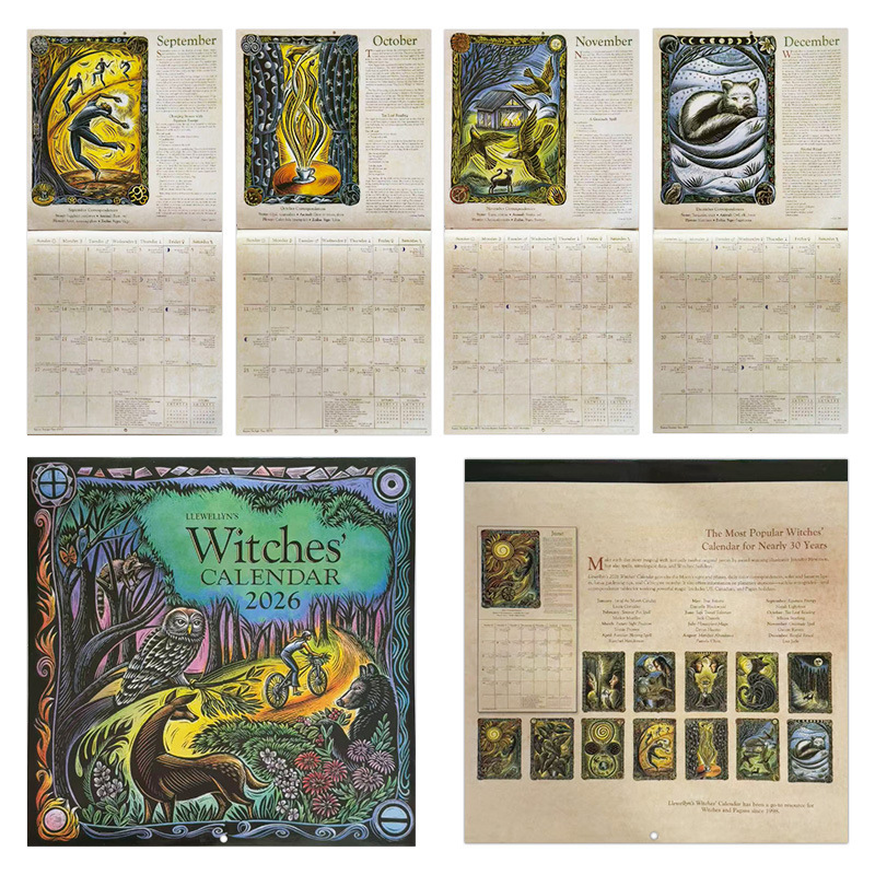 跨境爆款2026女巫日历 Witches' Calendar女巫的礼物创意墙面挂历|undefined