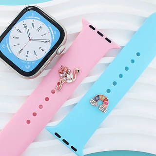 适用于苹果Apple watch表带装饰扣 火烈鸟彩虹云朵装饰扣