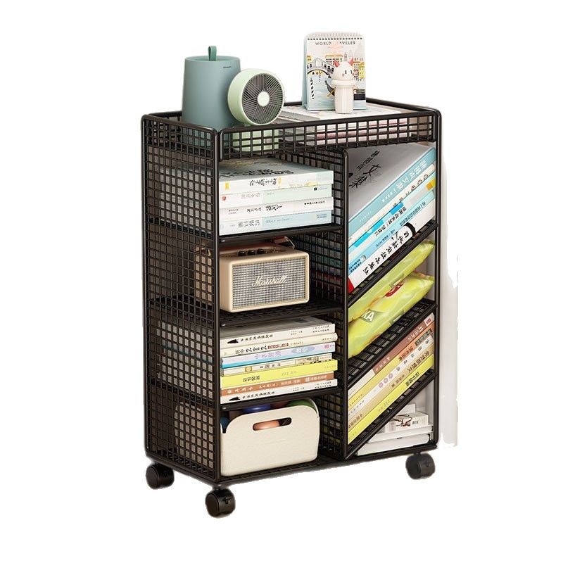 Estante de libros debajo de la mesa, estante de almacenamiento de artículos móviles, carro simple para estudiantes, rueda de almacenamiento de libros junto al escritorio del aula