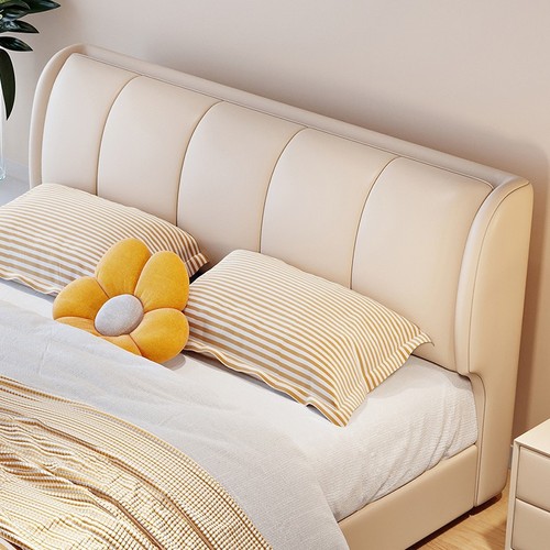 Creamy wind soft casual leather bed master bedroom luxurious multi-functional storage 1.5 meters 1.8 meters double bed