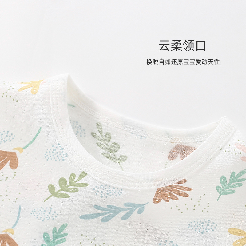 嬰幼兒竹棉紗布睡袋夏季寶寶家居服男童長袖睡裙女童睡衣兒童睡袍