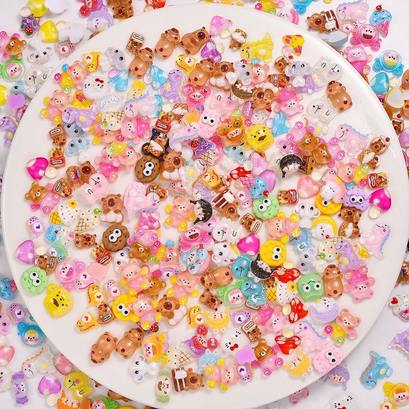 Cartoon Animation Strawberry Bear Cute Rabbit Nail Art Jewelry Three-dimensional Simulation Flower Wear Armor Mobile Phone Shell Decoration