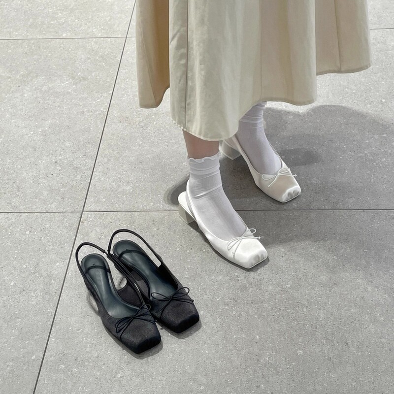 Temperament Satin Bow Round Toe Baotou Back Sandals Women's 2025 Spring Gentle Elastic Band High Heel Shoes