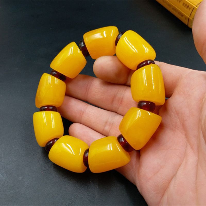 Barrel bead bracelet chicken oil yellow