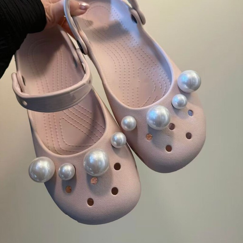 Large and Small Pearl Shoe Charms Compatible with Crocs Red Ballet, High-End DIY Decorative Accessories Wholesale