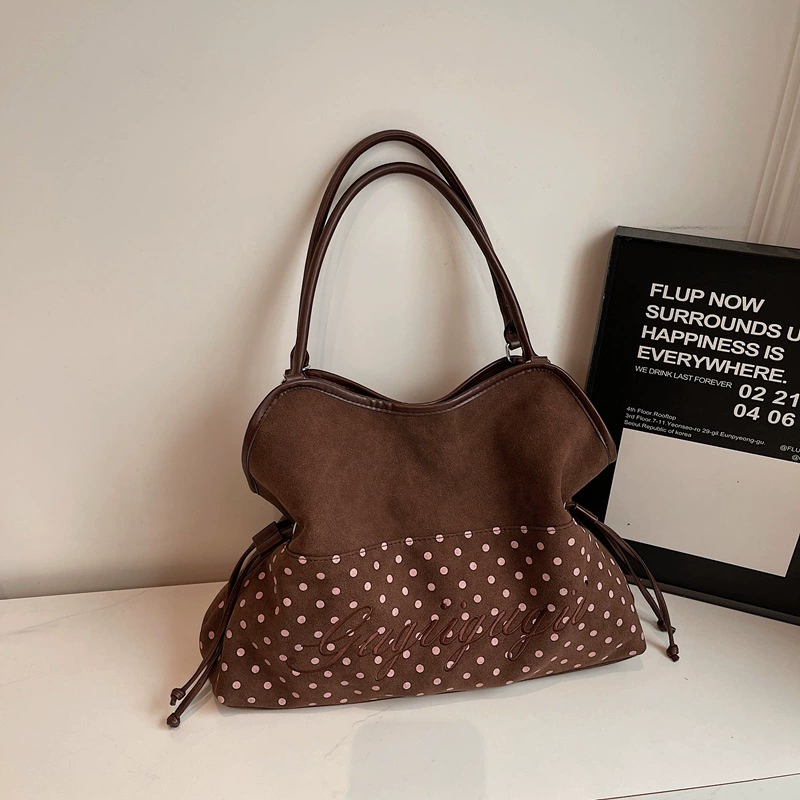 Shoulder Bag, South Korea Style One-Shoulder Drawstring, Demi-Season, Spacious