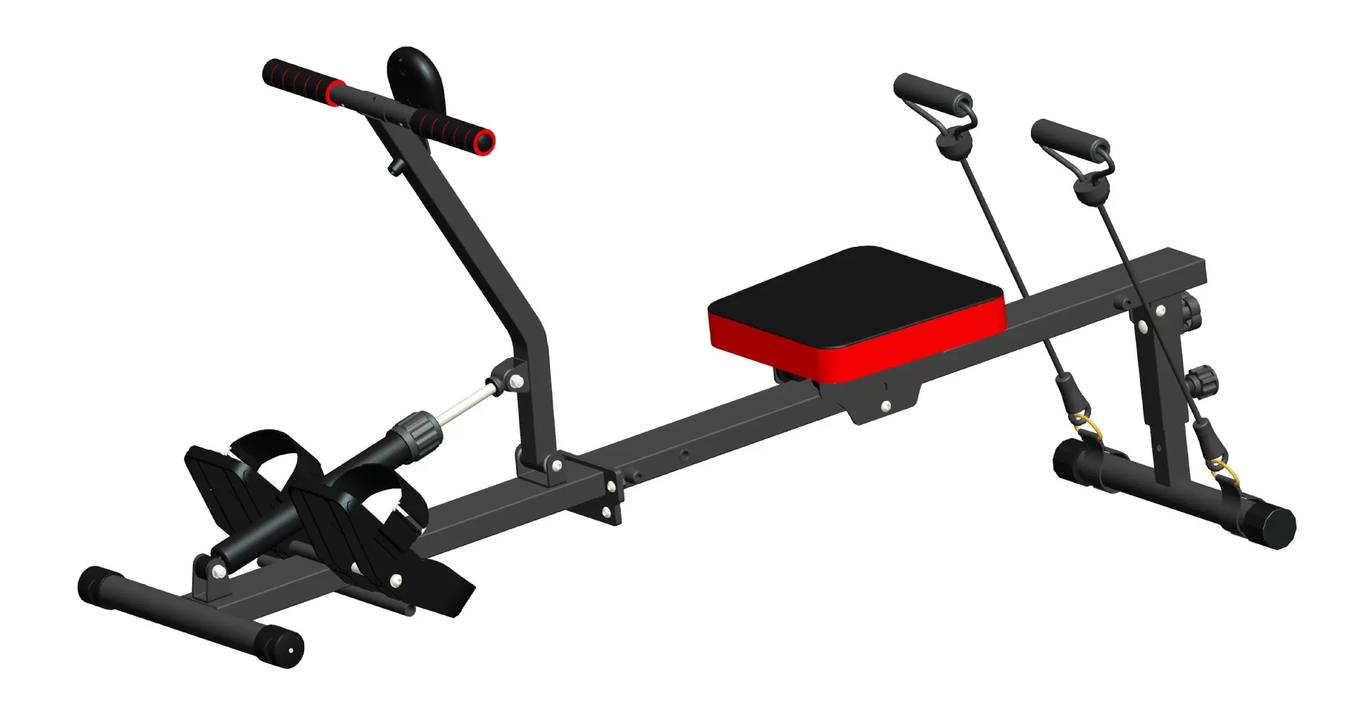 无靠背拉绳款12挡阻力液阻家用划船机室内健身器材减肥训练器