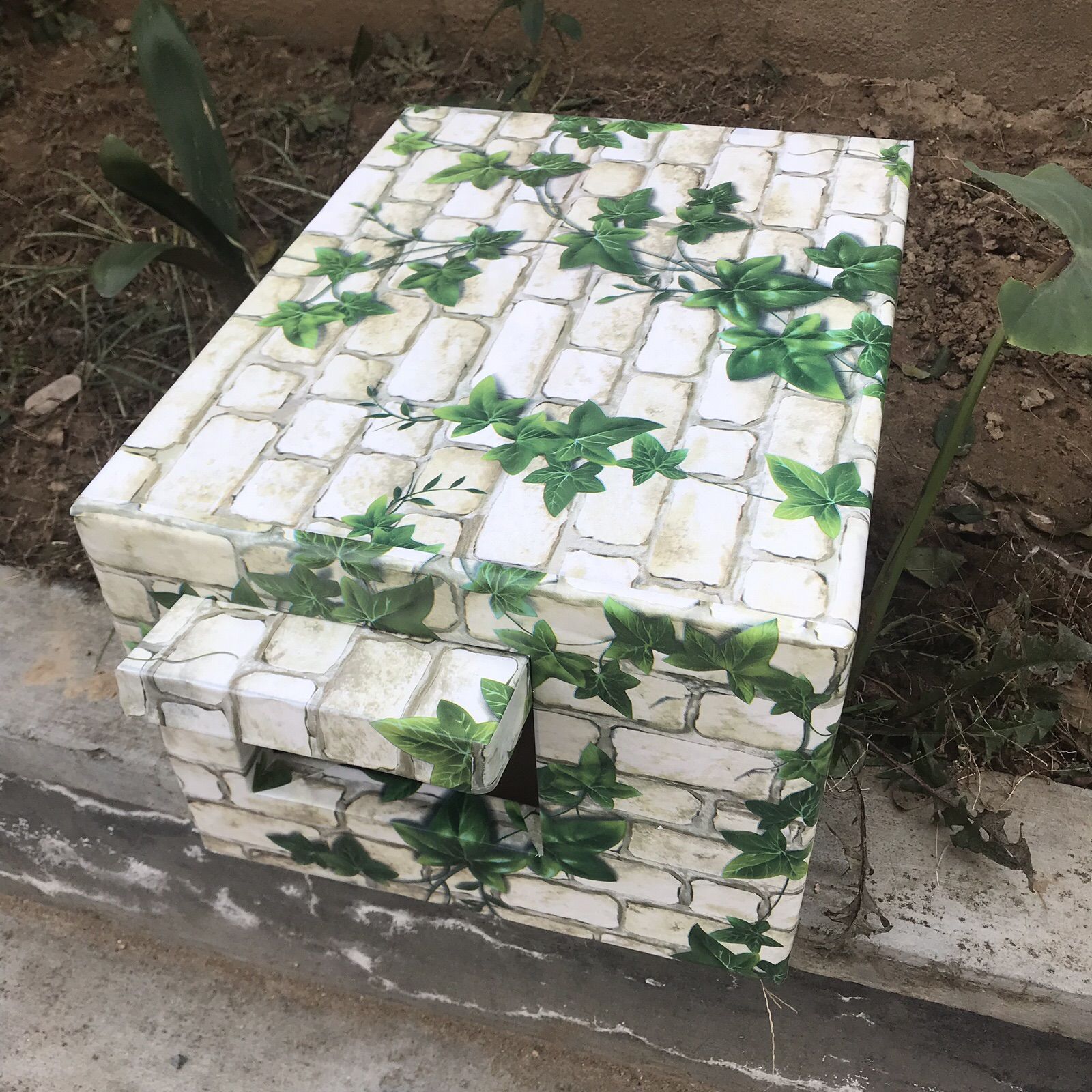 녹색 잎 벽돌, 사각형 구멍(문 처마 포함)