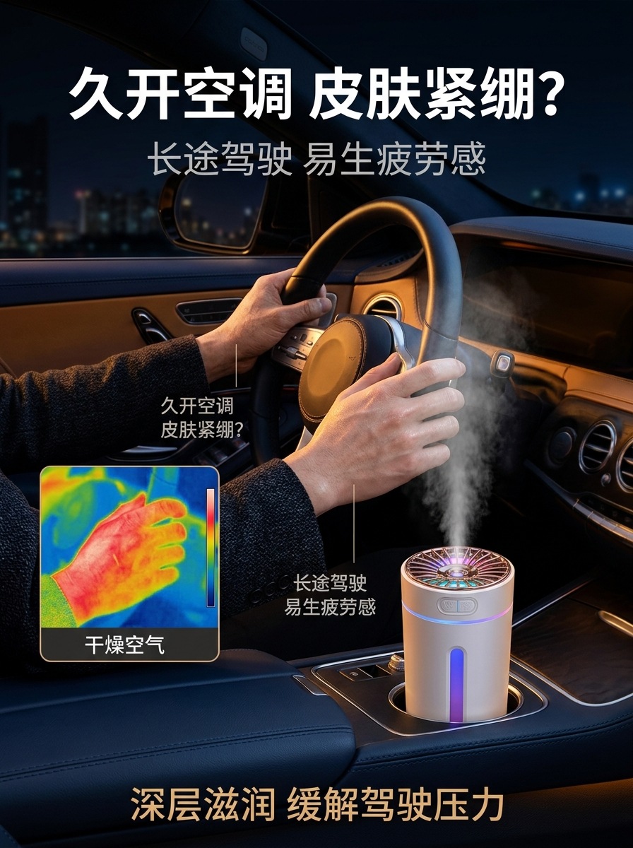 New Car Air Purifier, Negative Ion Humidifier, Car Oxygen Bar Deodorizer, Mini Portable Spray