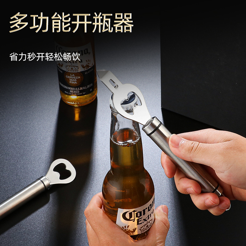 Manufacturer wholesale creative 304 stainless steel beer bottle opener multifunction corkscrew bottle opener wine opener key bottle cap opener