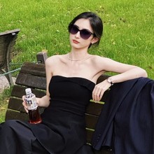 2025年新款连体平面一体杨紫同款墨镜女大脸百搭潮太阳镜无框切边