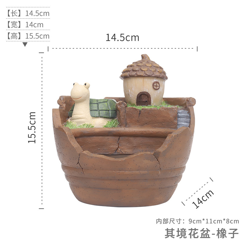Chậu cây mọng nước treo phong cách vườn trên không, chậu resin hoạt hình, trang trí ban công (RG-157)