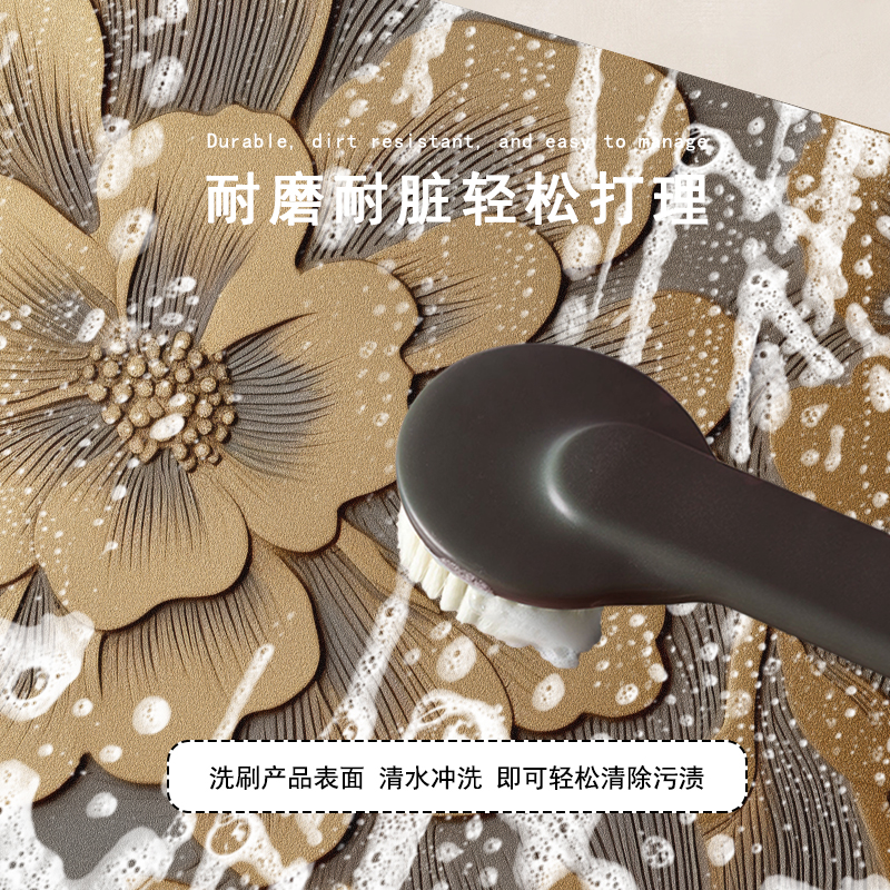 Flower-style americano transfronterizo esterilla de barro de algas esterilla de piso de baño puerta de absorción de agua esterilla de baño anti-deslizante esterilla de baño anti-sucio