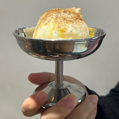 レトロ布丁杯デザートカップ304ステンレスアイスクリームカップアイスクリームカップ高足カップお菓子サラダカップ