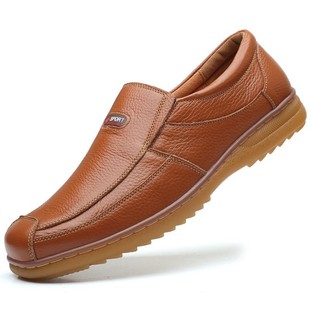 New Top-Layer Cowhide Shoes for Men, Casual Genuine Leather Business Formal Brogues, Non-Slip Soft Leather, Wear-Resistant Sole Dad Shoes