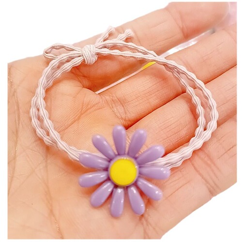 Internet celebrity's same style small daisy hair tie, sweet candy color daisy hair rope, cute and fresh = girl's headdress with flowers