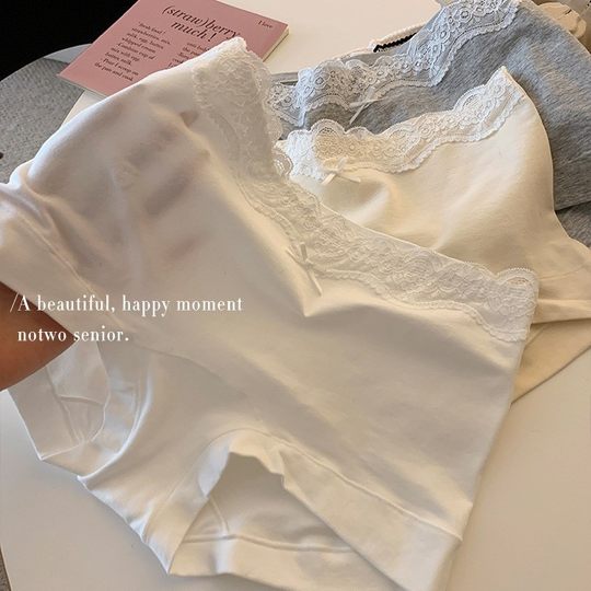 10A extended crotch class a cotton boxer mid-high waist lace underwear women's antibacterial hip women's seamless 2025 new