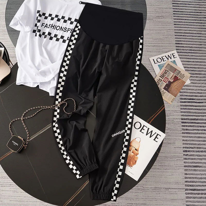 Pregnant Women's Suit Summer Stylish Fashion New Cotton Short-sleeved T-shirt Loose Casual Thin Sports Pants Two-piece Set