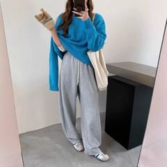 秋季新款空气层慵懒宽松时尚简约休闲运动裤女直筒阔腿裤卫裤2313