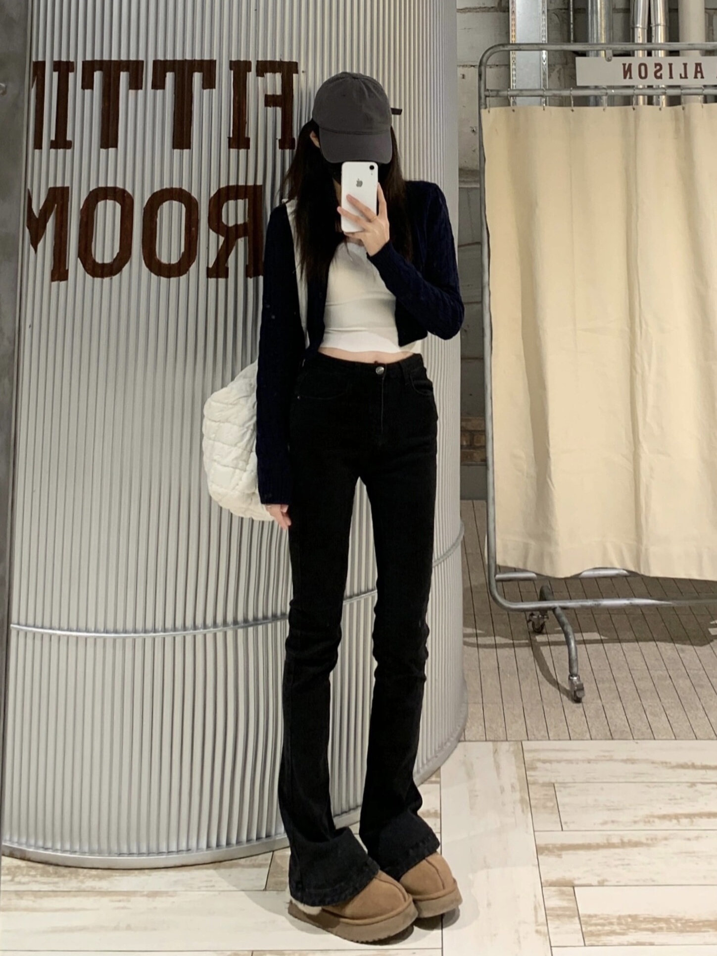 175 Tall Extended Black Flared Jeans for Women, Summer High-Waisted Slim Fit Stretchy Bootcut Pants