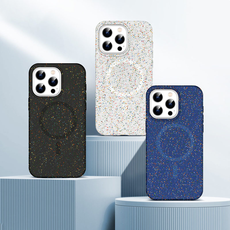 Cross-Border Customized Frosted Ink Splash Magnetic Suction Suitable for Apple 16Pro Mobile Phone Case 15 Safety Anti-Fall Mobile Phone Protective Cover