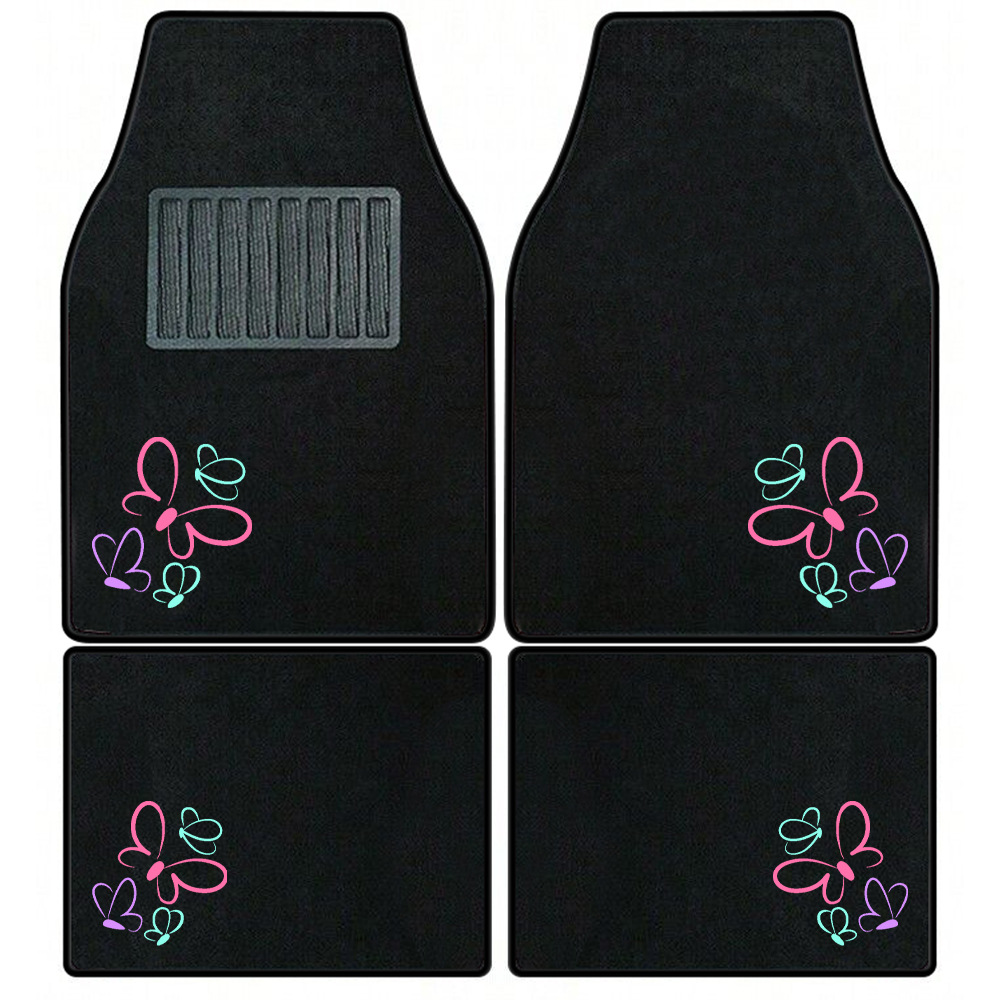 Universal – Universal Foot Pad Mat Embroidered - butterfly-black-edge