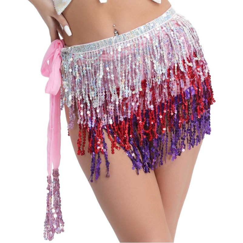 Хэллоуин костюм для танца живота блестки кисточка бедра бусины Талия цепочка индийский танец исполнение Талия Полотенце оптом