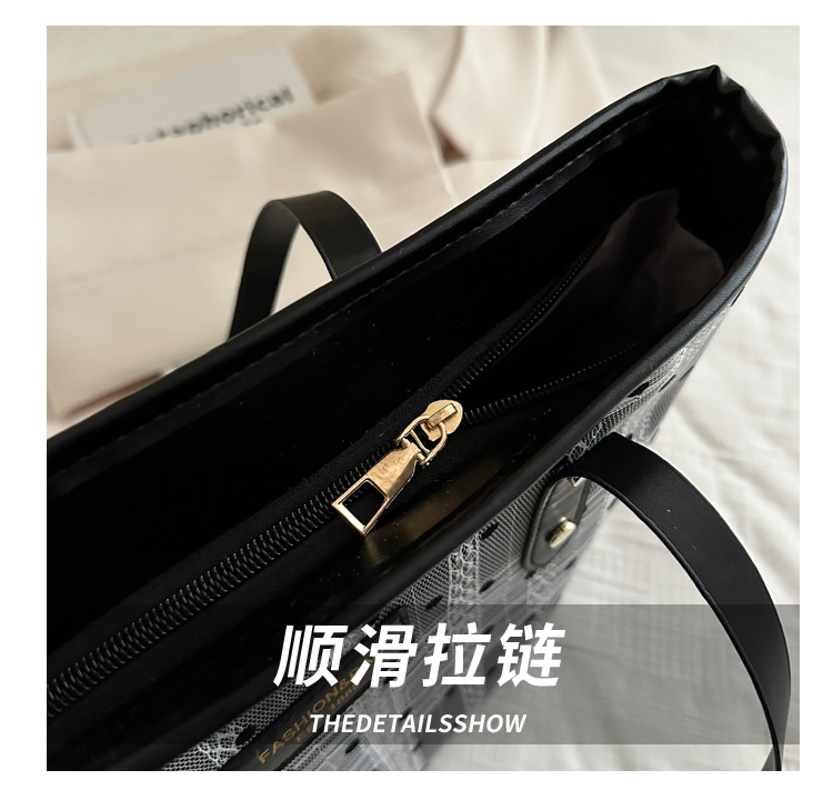 Fashionable large-capacity tote bag for women, new autumn 2024 collection, casual retro single-shoulder bag, commuter handbag, cross-border bag Item Picture
