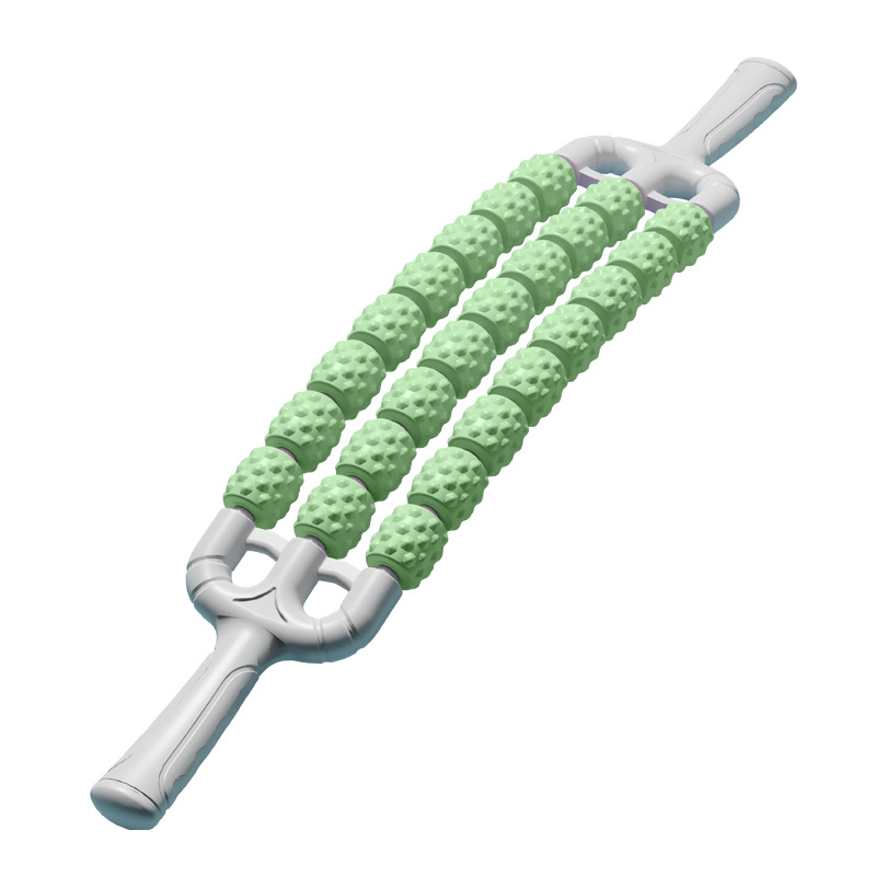 (Curved three-row) 24-bead massage stick (green + kraft paper box)