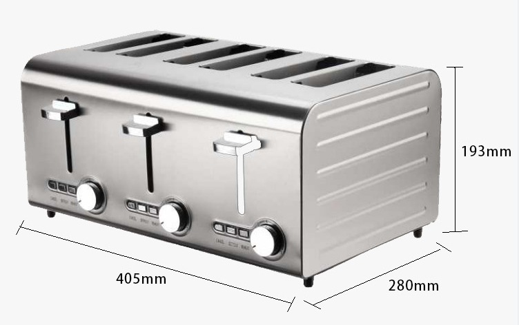 多士炉四枚六枚全ステンレス多機能加熱解凍焼きサンドイッチトーストメーカー|undefined