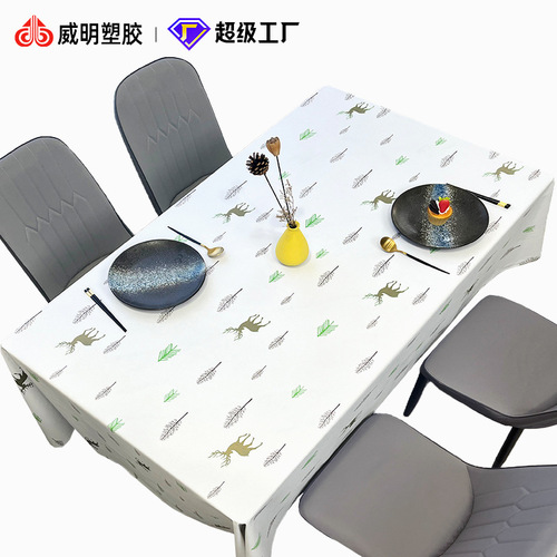 Cross-border Christmas tablecloth waterproof and oil-proof no-wash ins Christmas atmosphere decoration pvc coffee table tablecloth tablecloth