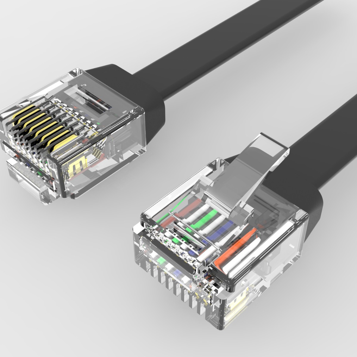 网络扁线超五类非屏蔽扁平跳线CAT.6 30AWG千兆双绞线连接线