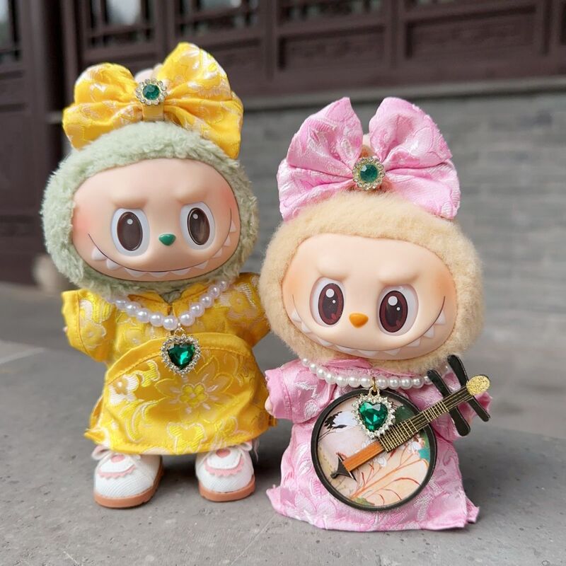 17cm Labubu New Chinoiserie Ancient Style Cheongsam Republic of China Style Doll Clothes Vinyl Doll First, Second and Third Generation