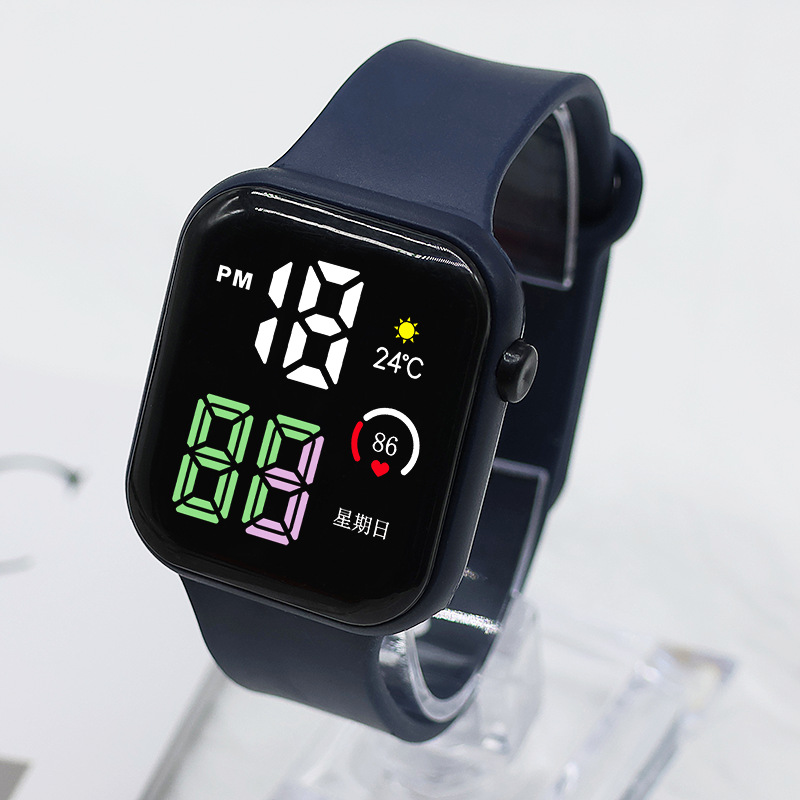 Ventas directas nuevas luces de colores pequeños cuadros pareja relojes de moda deportivos LED relojes electrónicos estudiantes electrónicos