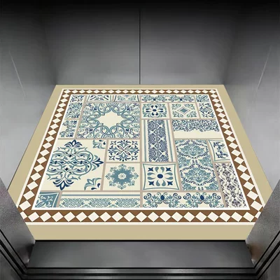 New vintage bohemian pattern floor mat, European ethnic style elevator foot mat, non-slip and wear-resistant entryway mat