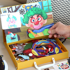 Children's Multifunctional Magnetic Dress-Up Puzzles Early Education Character Animal Theme Matching Puzzles Toys
