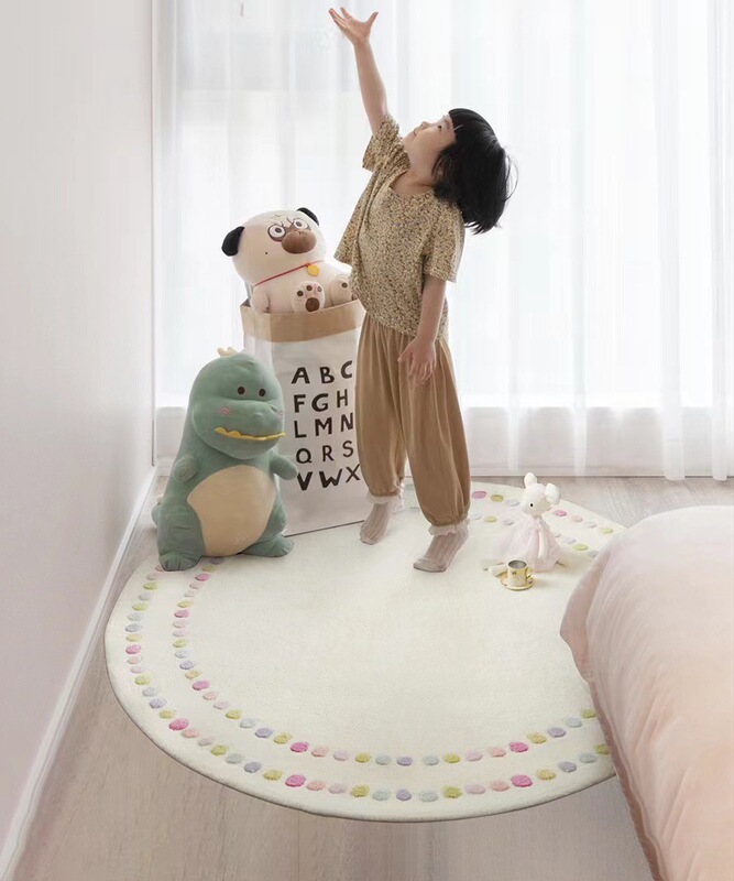 Bedroom Study Reading Area Round Carpet Thickened Cartoon Girls Children's Room Winter Bedside Blanket Desk Study Chair